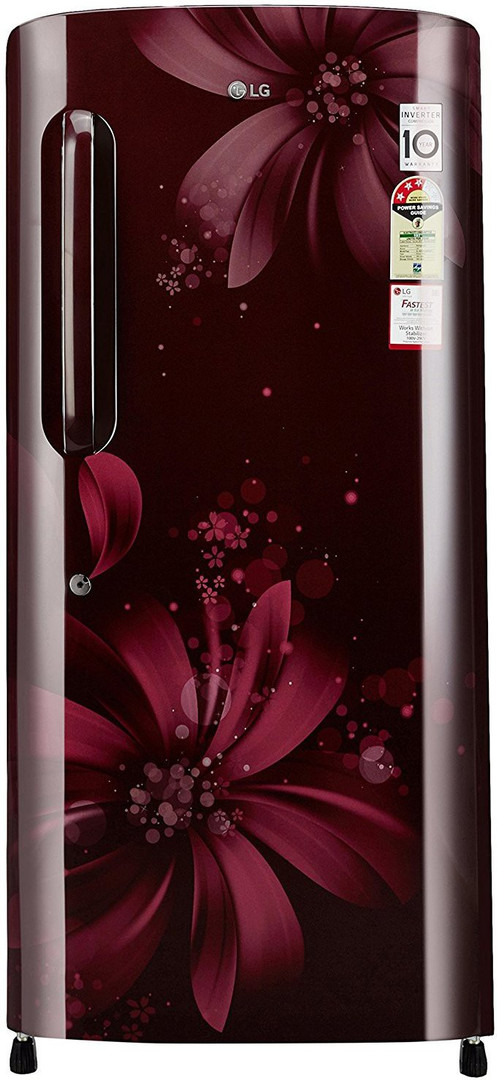 LG 190 L Direct Cool Single Door 3 Star Refrigerator  (Scarlet Aster, GL-B201ASAW)