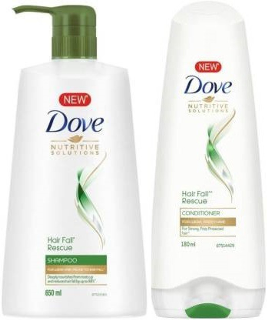 DOVE New Hair Fall Rescue Shampoo Women (650 ml) With Hair Fall Rescue Conditioner (180 ml)  (2 Items in the set)
