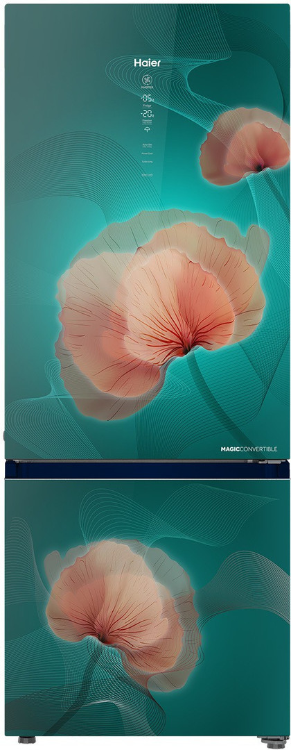 Haier 325 L Frost Free Double Door 3 Star Convertible Refrigerator  (Ocean Glass, HRB-3664POG-E)