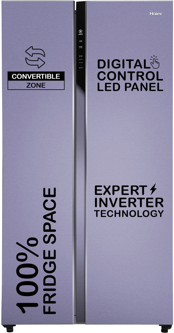 Haier 596 L Frost Free Side by Side Convertible Refrigerator with 100% Convertible Fridge Space Digital Control Panel 360 Degree Cooling Magic Convert