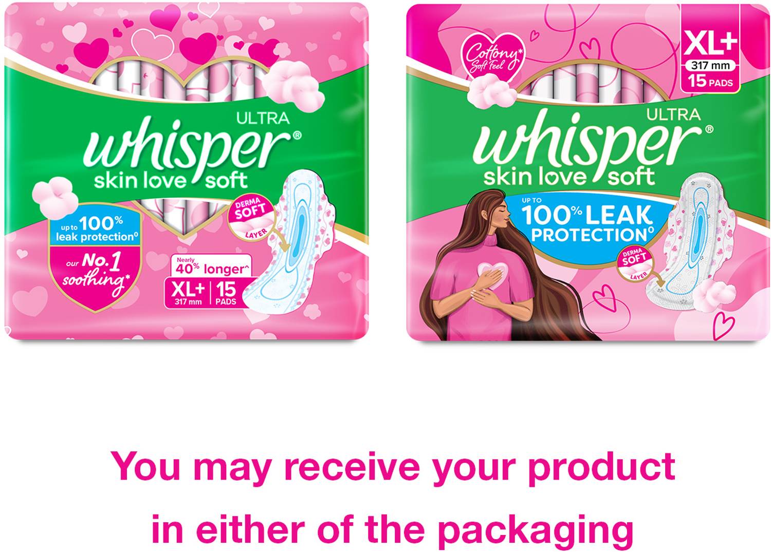 Whisper Ultra Skin Love Soft Sanitary Pads for Women Sanitary Pad (Pack of 15)