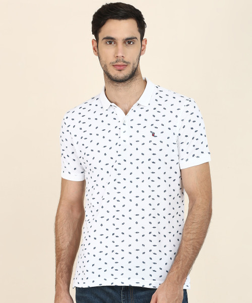 Price History of Louis Philippe Sport Printed Men Polo Neck White