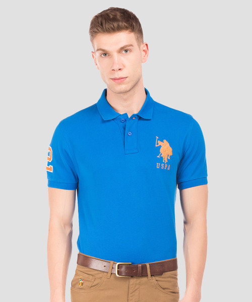 Flipkart Us Polo Association Men's Belt Price History Of POLO Solid Men  Polo Neck Blue T-Shirt