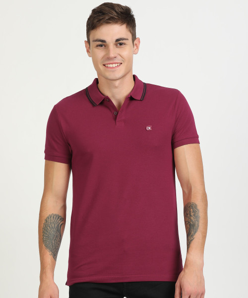Price History of Calvin Klein Jeans Solid Men Polo Neck Pink T
