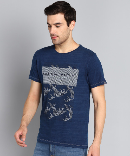 Price History of Louis Philippe Jeans Graphic Print Men Round Neck