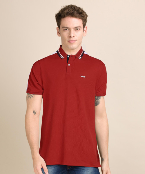 Price History of DUCATI Self Design Men Polo Neck Red T-Shirt