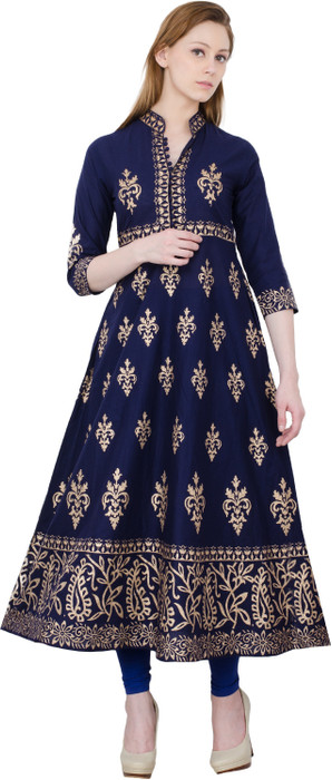 Price History of Zoeyams Women Printed Anarkali Kurta Blue Zoeyams Women s Kurtas from Flipkart 2 52789182