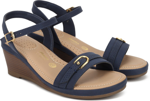 Bata&nbsp;Women FANCY SANDAL Blue Wedges Sandal