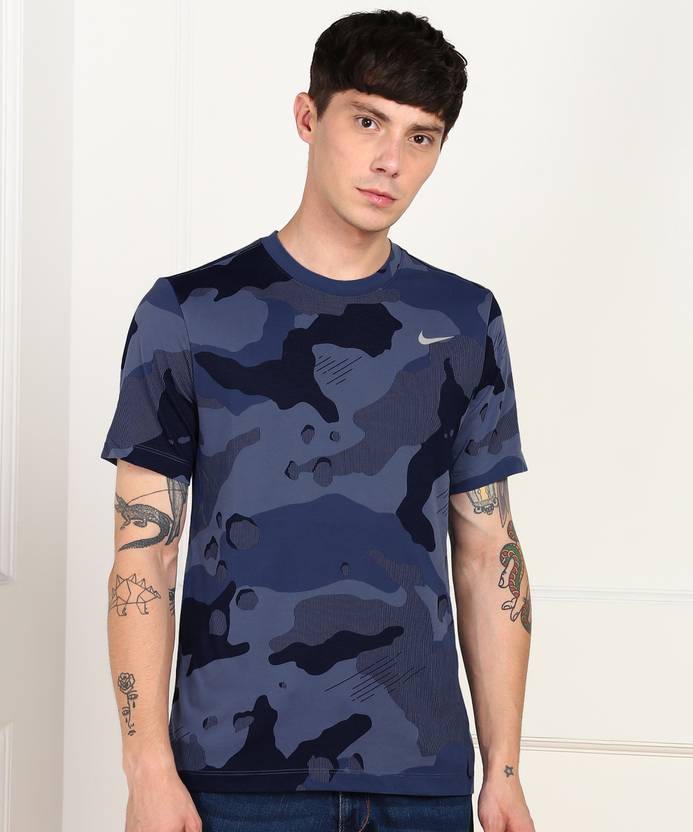 Price History of NIKE Military Camouflage Men Round Neck Blue T Shirt NIKE Men s T shirts from Flipkart 2 95933074