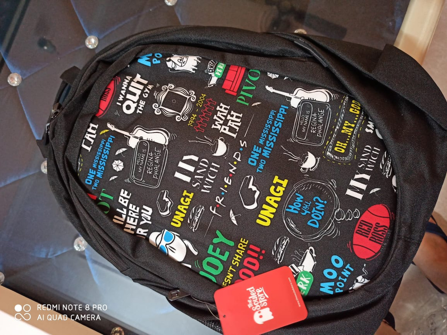 Friends doodle backpack top