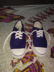 Bata blue canvas school shoes sales
