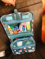 Mars Wellness Camp Kit - Travel Toiletry Kit w/ Plastic Carry Bag, Toothbrush Holder, Shampoo Bottle - Travel Accessories for Airplane, Camping, & Mo