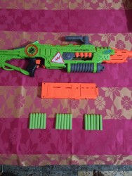 NERF Revoltinator Zombie Strike Toy Blaster with Motorized Lights Sounds &  18 Official Darts for Kids, Teens, & Adults