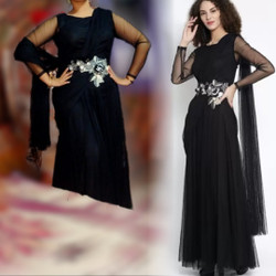 Just Wow Women Gown Black Dress Buy Just Wow Women Gown Black
