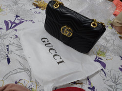 GGUCI Black Sling Bag GG Marmont matelass mini bag Black Price