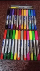 SHYAM DOMS Brush Pens 26 Shades (including golden+ silver)  BRUSH Like Nib Sketch Pen 