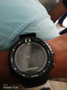 Grozav Army Green Digital Sports Watch Black Unidirectional