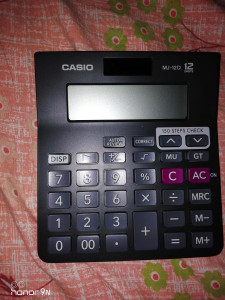Casio commercial calculator top