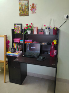 Study table sales with bookshelf flipkart
