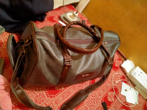 Blackberry leather duffle best sale bag