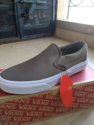 Olive green vans slip ons hot sale