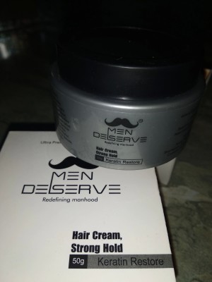 Men Deserve  Hair Styling Cream 100g  Provides Medium Hold   Nourishment  Paraben  Sulphate Free  NonGreasy Hair Cream With Olive  Oil Coconut Oil  Keratin  Hair Cream