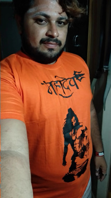 Nu Jersey Printed Men Round Neck Orange T Shirt Buy Nu Jersey