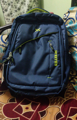 Killer louis 38l large navy blue polyester laptop backpack with 3 compartments on sale