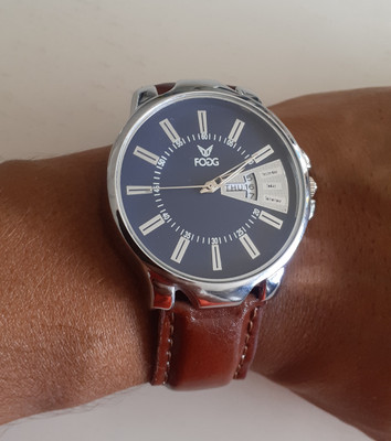 FOGG 1170 BL BR Unique New Day Date paty wear smart casual watch