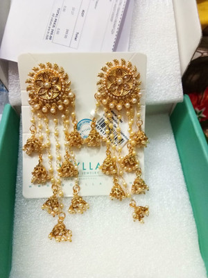 Floral store latkan earrings