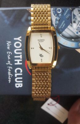 ROMEX GOLD PLATED RECTANGLE DIAL Analog Watch For Men Buy