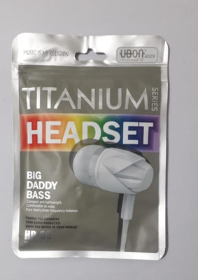 Ubon Titanium HB 33 Comfortable Lightweight Earphone White