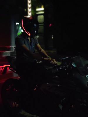 AutoPowerz Red Helmet strip light with multi function mode. LED