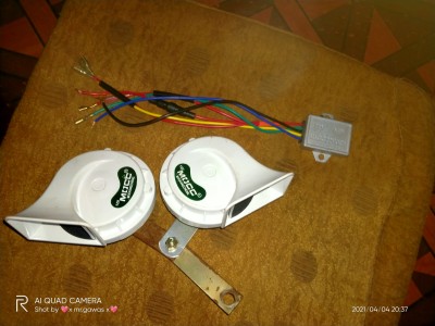 AUTOPOWERZ LED Mocc Horn Set of 2 for Universal for Bikes, scooty, Cars  etc. 