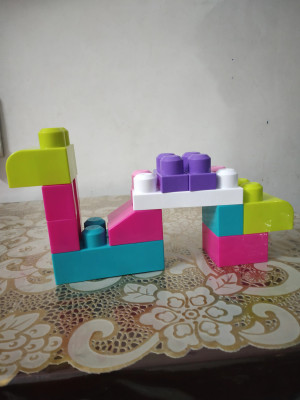 Mega Bloks Big Building Bag Pink Color 80 Pcs Big Building