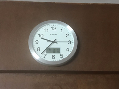 Titan wall hotsell clock with temperature