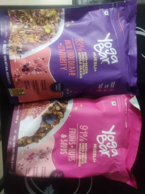 Yogabar Breakfast Cereal & Muesli | Fruits Nuts and Seeds | Almond + Quinoa  Crunch | 400g Each
