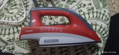 Black + Decker Abs Plastic Black+Decker Bxir1602In 1600-Watt Steam Iron  Press ‎ With Anti Drip, Self Clean, Steam Burst, Non-Stick Sole Plate