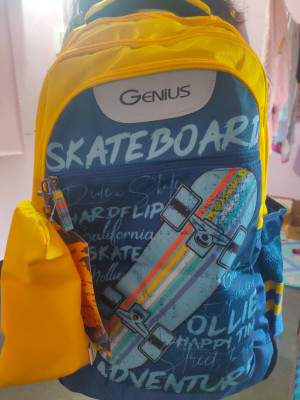 GENIUS by SAFARI Skater 34L Blue school casual Backpack Free