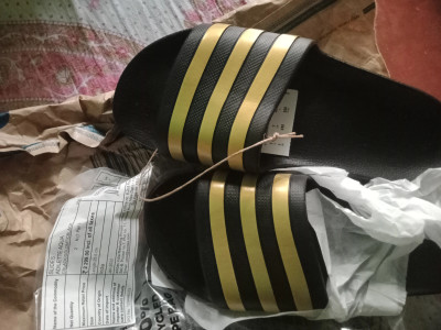 Adilette aqua slides discount black and gold