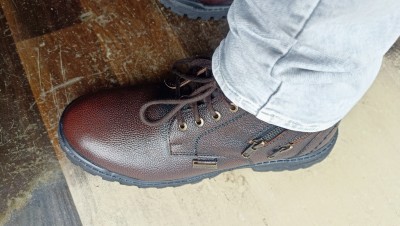 Bacca Bucci YORK Genuine Leather Boots with Zipper | Military Boots for Men