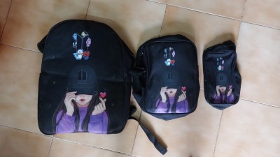 HeartInk BTS Bangtan Boys KPOP Theme Fan Art Laptop Bag Casual School  Backpack (COMBO OF 3-SIZE BAGS) 35 L Laptop Backpack Black - Price in India