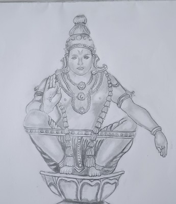 Watercolor Painting Of Lord Ayyappa  DesiPainterscom