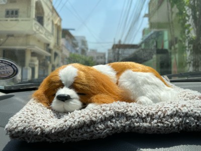 Car Decoration Sleeping Puppy With Mama Sleeping Dog Soft Toy
