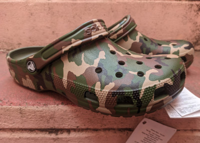 Army store camo crocs