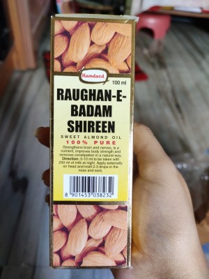 Hamdard Roghan Badam Shirin 100% Pure Almond 100 ML Hair Oil - Price in  India, Buy Hamdard Roghan Badam Shirin 100% Pure Almond 100 ML Hair Oil  Online In India, Reviews, Ratings & Features | Flipkart.com