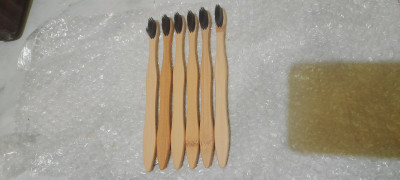 eyurva 6 Pcs. bamboo natural wooden eco-friendly toothbrush with ...more - Photo 6