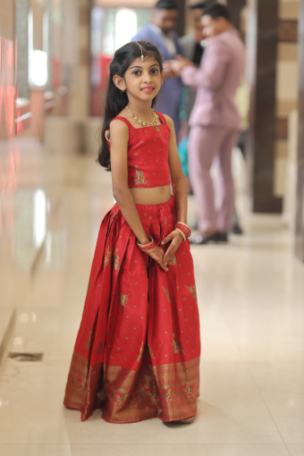 Verified Flipkart buyer photo showing a girl wearing the Pritamfab Fashion lehenga choli