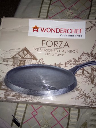 Forza Cast-Iron Dosa Tawa Pan Pre-Seasoned Cookware Induction NEW