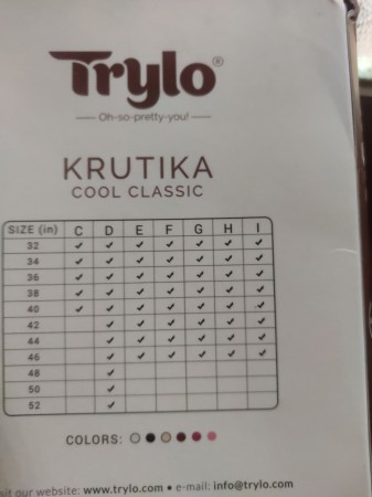 Buy TRYLO Women's Non-Wired Bra (KRUTIKA Plain_White_38I) at